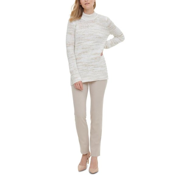 NWT Calvin Klein Marled Mock Neck Sweater - Picture 4 of 4